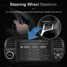 2+64G Android13, 7" HD Tempered Glass Rearview Mirror Car GPS Radio Player Black For Fiat 500 2007-2015 With Carplay Android Auto Mirror Link - Black - View 7