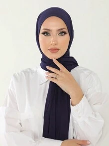 Set de 3 hijabs de jersey, conjunto de valor, chal de cobertura instantánea para la cabeza de unicolor clásico, estilo seda de 170*60cm, adecuado para uso diario casual, al aire libre, regalo