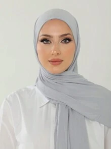 Set de 3 hijabs de jersey, conjunto de valor, chal de cobertura instantánea para la cabeza de unicolor clásico, estilo seda de 170*60cm, adecuado para uso diario casual, al aire libre, regalo