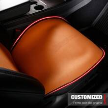 1Set Car Seat Covers Cushions Fit For 2017-2023 Tesla 3  V2 Style Front + Second Row Breathable Easy Clean Suede Leather Driver Seat Cushion Protector Cover Car Interior Accessories For Women Men - 橘色 - 查看 5