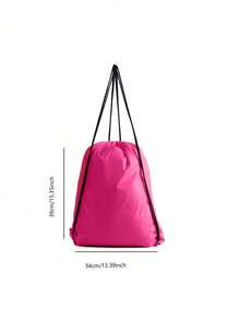 Waterproof Gym Bag With Drawstring Closure And Shoe Compartment - Perfect For Workouts And Travel Travel Bag - Hot Pink - View 6