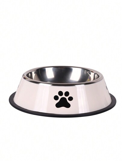 1 Pezzo Ciotola Per Animali Domestici In Acciaio Inossidabile, Con Motivo A Zampa, Grande Capacità, Adatta Per Cani Di Taglia Media E Grande Per Mangiare E Bere