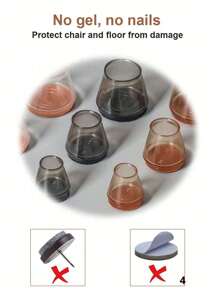 4入/組圓形矽膠椅腳蓋腳墊防滑椅腿保護套，適用於家具桌椅的橡膠腳套底部