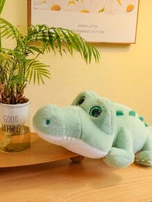 綠色鱷魚毛絨玩具 - 可愛的38cm填充動物,有大眼睛,柔軟舒適,適合擁抱和展示,超級柔軟可愛的娃娃,做工精細 - 綠色 - 查看 5