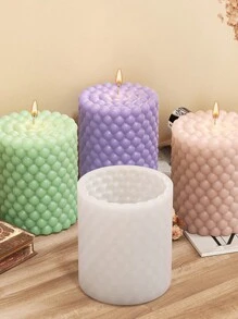 1 件 3D 圆柱蜡烛模具 DIY 硅胶蜡烛模具树脂模具 3D 艺术蜡香味蜡烛制作模具硅胶手工皂模具 - 彩色 - 查看 3
