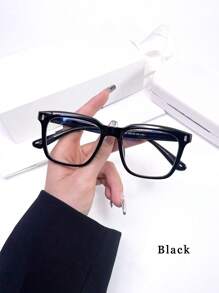 1 pieza Gafas de diseño de moda de mujer con marco cuadrado - transparente - Ver 4