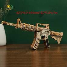 1pc Wooden 3d Puzzle Of Rifle Model - Rifle - View 2