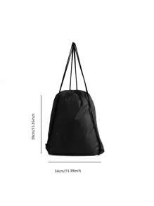 Black Portable Sports Bag, Drawstring Riding Backpack, Gym Shoes Bag, Clothes Backpacks
