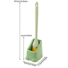 带壁挂式支架的马桶刷，无盲点浴室清洁刷套装，家用无需钻孔 - 黃色 - 查看 6