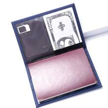 Bao đựng hộ chiếu PU đơn giản Vỏ bảo vệ hộ chiếu Bao đựng hộ chiếu du lịch Bao đựng thẻ tín dụng Túi đựng hộ chiếu Túi đựng hộ chiếu cho kỳ nghỉ Cho kỳ nghỉ Những vật dụng cần thiết khi đi du lịch - Màu xanh hải quân - Xem 5