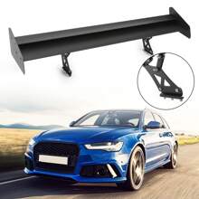 Universal Aluminum Adjustable Double Deck GT Rear Trunk Wing Spoiler Black - Black - View 1