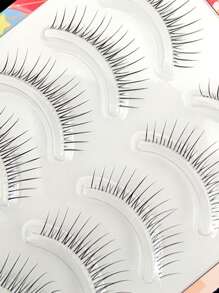 5pairs/Set Natural Long And Thin False Eyelashes, Suitable For Light Makeup, No-Makeup, Daily Commute Or Fairy Cosplay Strip Lashes,Lashes,Eyelashes,Fake Lashes