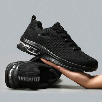 Men's Knitted Casual Sports Shoes - Air Cushioned Breathable And Shock Absorbing - For Running, Basketball And Exercise, Shoes For Men