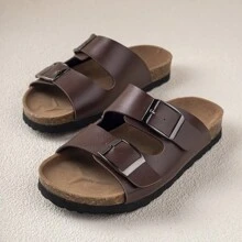 Cómodas y ligeras, este par de sandalias planas diarias son simples, elegantes, versátiles y duraderas. - Marrón - Ver 3