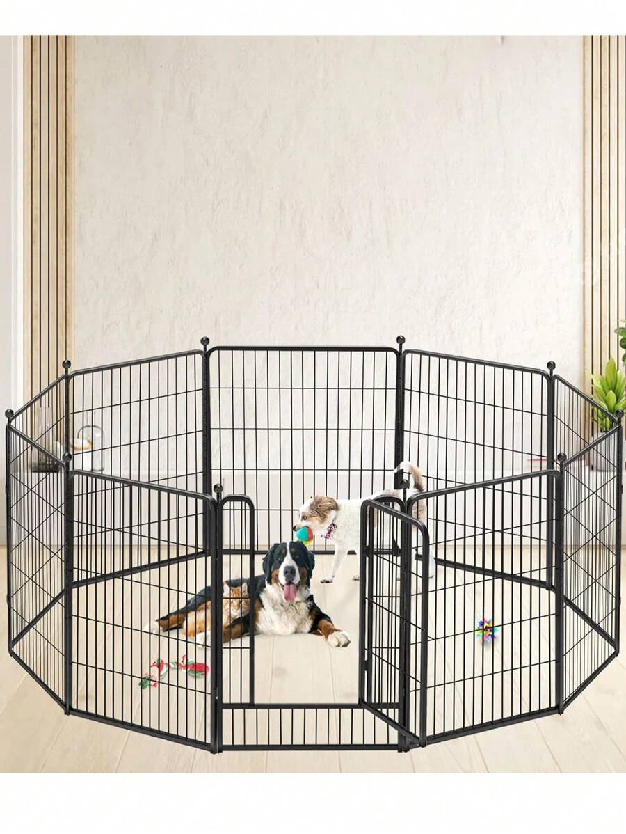 Dog Playpen Outdoor Dog Kennel Heavy Duty Metal Portable Dog Pens