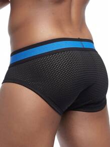 Jockmail五入組三角網格男士內褲,舒適透氣運動適合男士內衣 - 彩色 - 查看 6