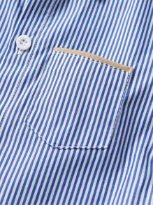 Young Boy Casual Gentleman Striped Long Sleeve Shirt