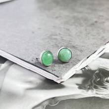 1 Paar Damen-ohrstecker Aus 8 Mm Naturstein, Modisch Und Schlicht, Mehrfarbig, Edelstahl-ohrstecker, Vielseitige Ohrringe, Geeignet Für Festivals, Hochzeiten, Partys Und Den Täglichen Gebrauch - Silber - Übersicht 17