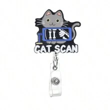 Stretchable Acrylic Cat Design Rotating Clip For Ct Scans And Skull Series Badge Reel Thank You Gifts Teacher Accessories - Multicolor - View 9