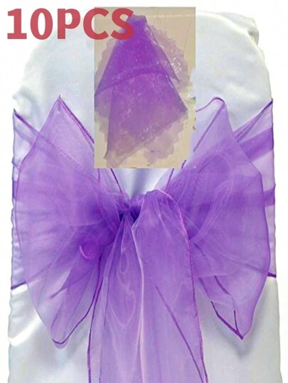10 Fasce Decorative Per Schienale Con Fiocco In Organza Viola, Larghezza 18 Cm, Lunghezza 275 Cm, Da Legare A Forma Di Farfalla, Copertura Posteriore Per Sedia In Filato Di Vetro Per Festival, Decorazioni Per Feste, Tende In Organza, Tessuto Per Scale, Tettoia Floreale Per Esterni Per Matrimoni, Feste Di Laurea, Sfondo Decorazione Per Cerimonia Di Apertura, Atmosfera Di Festa Interattiva, Confezione, Nastro Decorativo Regalo.