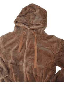 Sudadera de peluche con gorro para mujer - Camel - Ver 3
