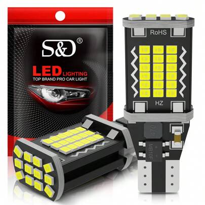 S&D 2pcs Canbus T15 W16W 921 912 T16 902 LED Bulbs 48pcs 2016SMD Super Bright Car Reversing Light 12V 6000K White