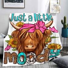 奶牛印花毛毯,適用於床上,沙發,客廳和空調被 - 多色 - 查看 4