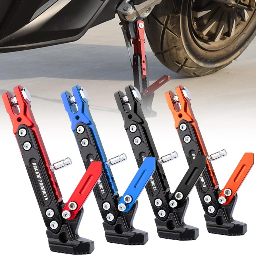 Reposapiés De Soporte Para Motocicleta Con Soporte Lateral De Aluminio Ajustable Cnc Soporte De Estacionamiento - Azul - Ver 1