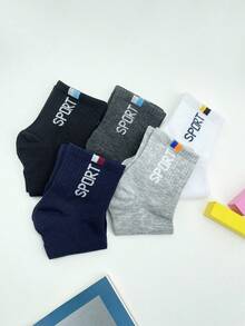 15 Paia Calze Colorate Per Lo Sport Con Stampa A Lettere Alla Metà Del Polpaccio Per Uomo - Multicolore - Visualizzare 3