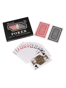 2 张/套 25 毫米塑料扑克牌，PVC 材质，5.7*8.7 英寸塑料盒包装，家庭娱乐游戏，小文字，可水洗，防水，100% 塑料，酒吧游戏道具，创意游戏，派对游戏，情侣游戏，搞笑游戏，饮酒游戏，家庭游戏，新年游戏，情人节礼物，婚礼游戏，新年礼物 - 白色 - 查看 1