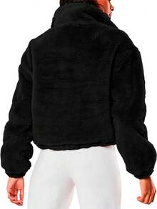 Shendy Vendy Women's Jacket Soft Plush Jacket Thermal Lining - Black - View 4