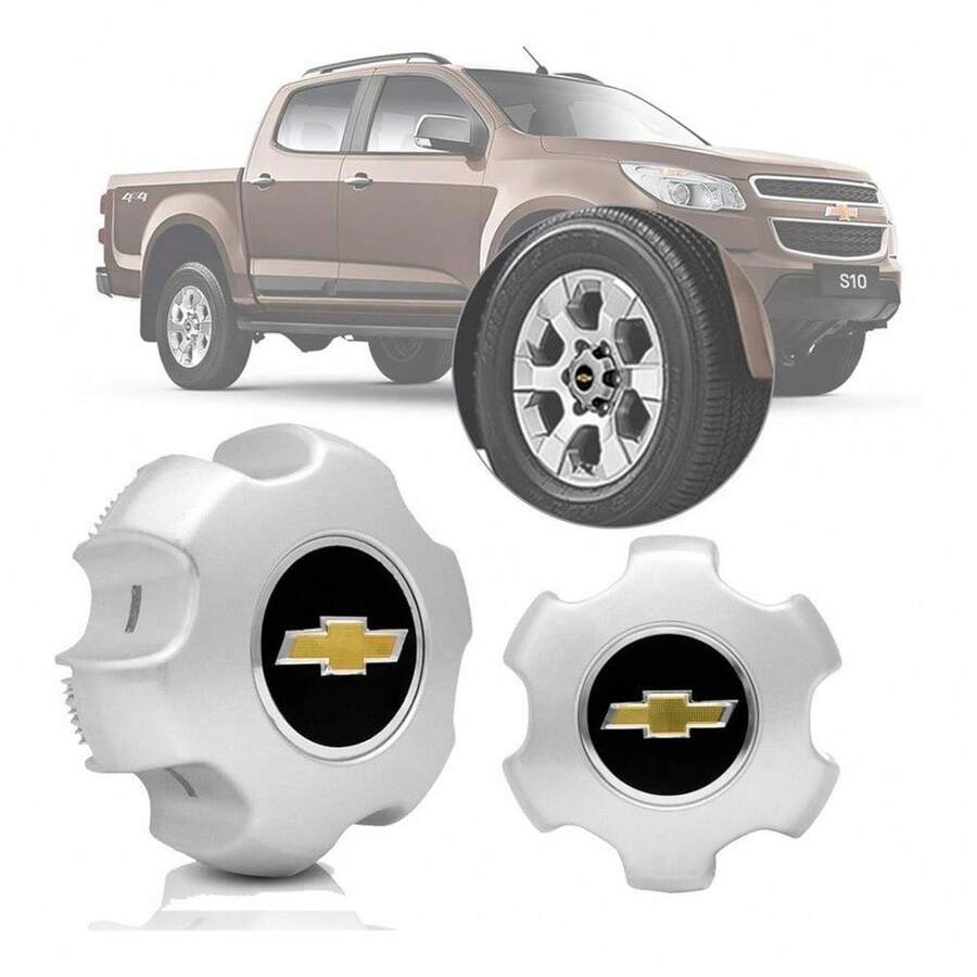 1 Calota Miolo Tampa Roda S10 Lt Ltz 2012 2013 2014 2015 - 1 unidade - Prata - Visão 1