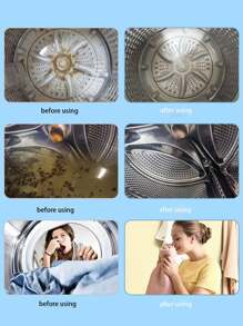 12pcs/Pack Washing Machine Cleaning Tablets, Household Modern Dual Tone Laundry Cleaner Tablets - Blue and White - View 6