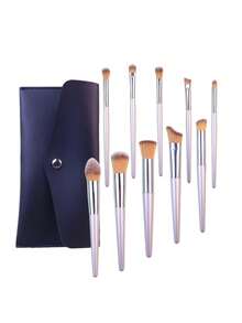 10支装香槟金化妆刷套装，包含火焰形眼影刷、散粉刷，附赠礼品包装袋。 - 香檳色 - 查看 1