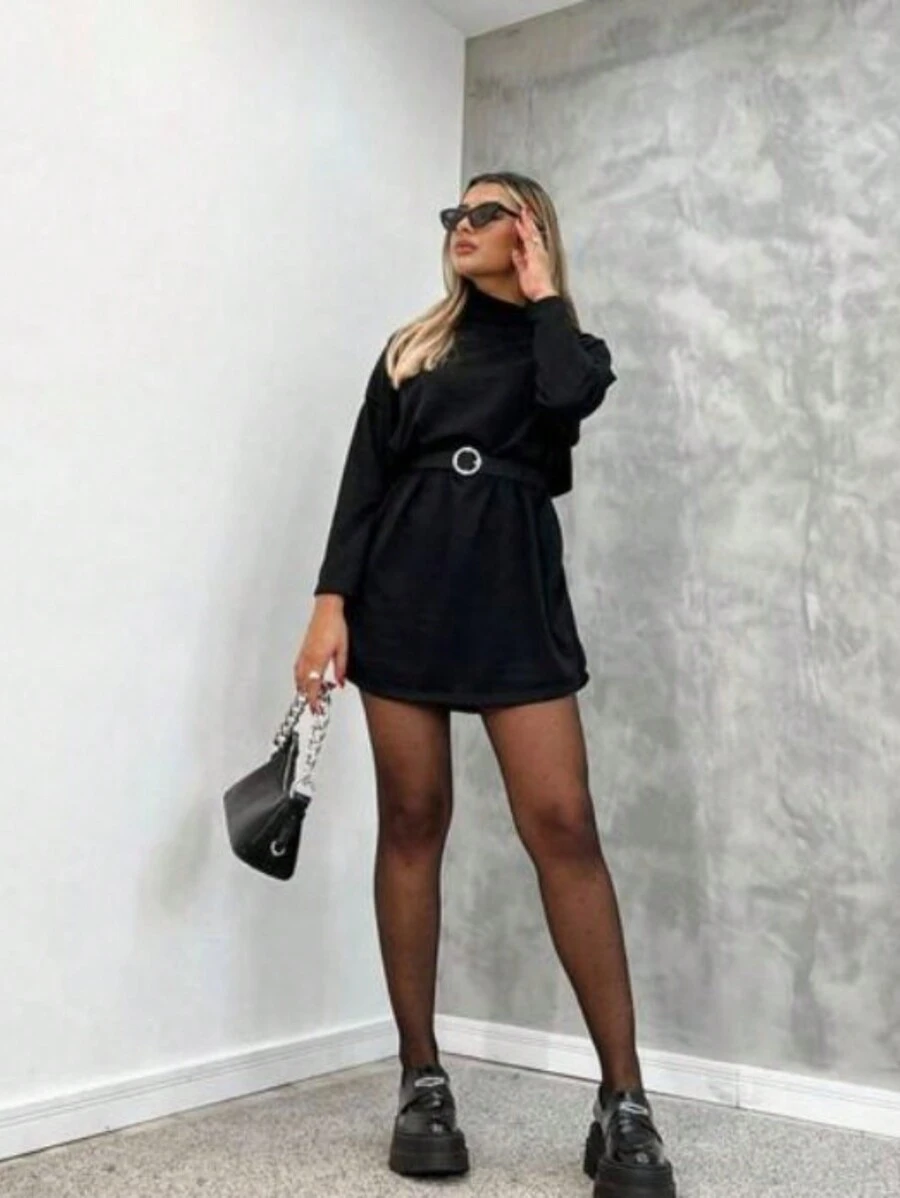 Women Dresses - Black and White - View 1