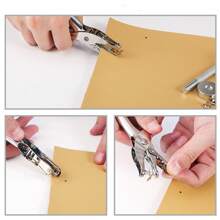 1包300套雙頭帽扣螺柱狀鉚釘工具箱,金屬鉚釘,皮革釘,裝設工具組,打孔鉗,皮革鉚釘,皮帶圓頭 - 300sets - 查看 7