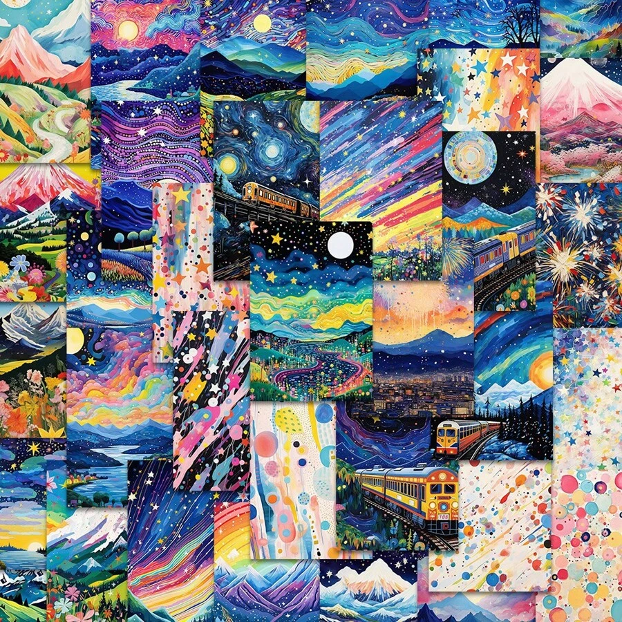 1 Pack Color Fantasy Art Graffiti Cross-Border Cartoon View Stickers DIY Following Suitcase Stickers,School Supplies,Back To School - Multicolor - View 1