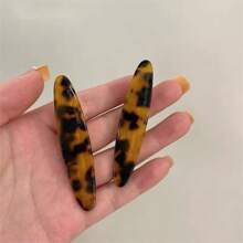 2个复古醋酸发夹，适合女性和女孩，复古时尚边缘夹侧夹鳄鱼夹头饰波西米亚风爪夹发夹发卡，学习用品，发饰 - 彩色 - 查看 12