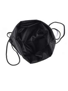 Black Portable Sports Bag, Drawstring Riding Backpack, Gym Shoes Bag, Clothes Backpacks