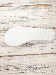 Please Order One Size Up, Women's Summer Crystal Flip Flops, Fashion Rhinestone Beach Sandals, Wedge Heel, Rubber Sole, Breathable