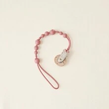 1入組嬰兒矽膠奶嘴咬咬玩具,附有木製鏈夾 - 中紫紅色 - 查看 2