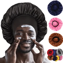 ZTZI 1pc Satin Silk Bonnet For Men Reversible Sleep Cap Hair Bonnet For Sleeping Satin Bonnets For All Hair Types - Multicolor - View 1