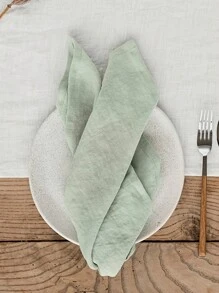 6/12 件现代简约绿色柔软吸水餐厅派对装饰皱纹方形餐巾，适用于餐厅、家居、活动
