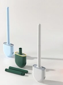 1 bộ chổi vệ sinh bồn cầu gắn tường cán dài - trắng - Xem 11