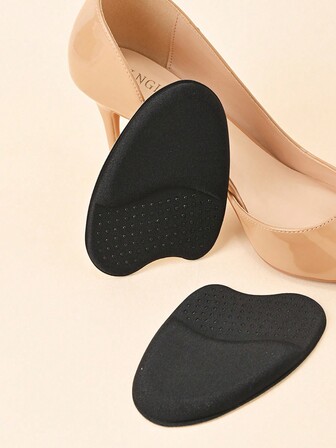 2pcs Anti-Slip Anti-Abrasion Shoe Forefoot Cushion, 3 Colors Available (Transparent/Black/Beige), Silicone Pads For Pain Relief, Suitable For All Shoe Types