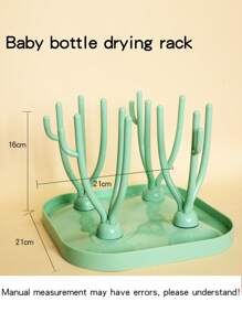 1pc Coral-Tree-Shaped Baby Bottle Drying Rack With Drain Board, Baby Bottle Storage Box And Holder