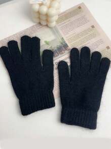 1 Piece Unisex Black Beanie Hat And Scarf Set, Warm Knitted Hat With Ear Cover For Outdoor Riding, Foldable, Stylish And Elastic, Best Gift For Daily Wear And Holidays - Multicolor - View 10