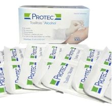 Toallita Con Alcohol Protec Con 100 Piezas Sobre Individual - Blanco y Negro - Ver 3