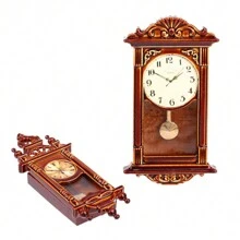 1pc Random Color Dollhouse Miniature Clock Home Decor Accessory Toy (1:12 Scale) - Brown - View 6