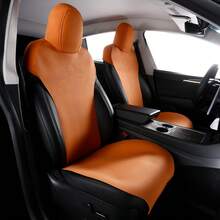1 Full Set Car Seat Covers Fit For 2020-2024 Tesla Y V1 Style Front + Second Row Breathable Easy Clean Suede Seat Covers Leather Driver Seat Cushion Protector Cover Car Accessories Interior Best Car Accessories For New Year - trái cam - Xem 2